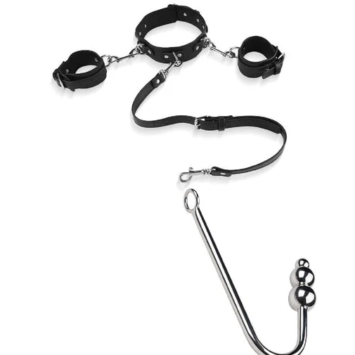 Anal Beaded and 5334 Collar Cuffs with Elegant Hook 0601
